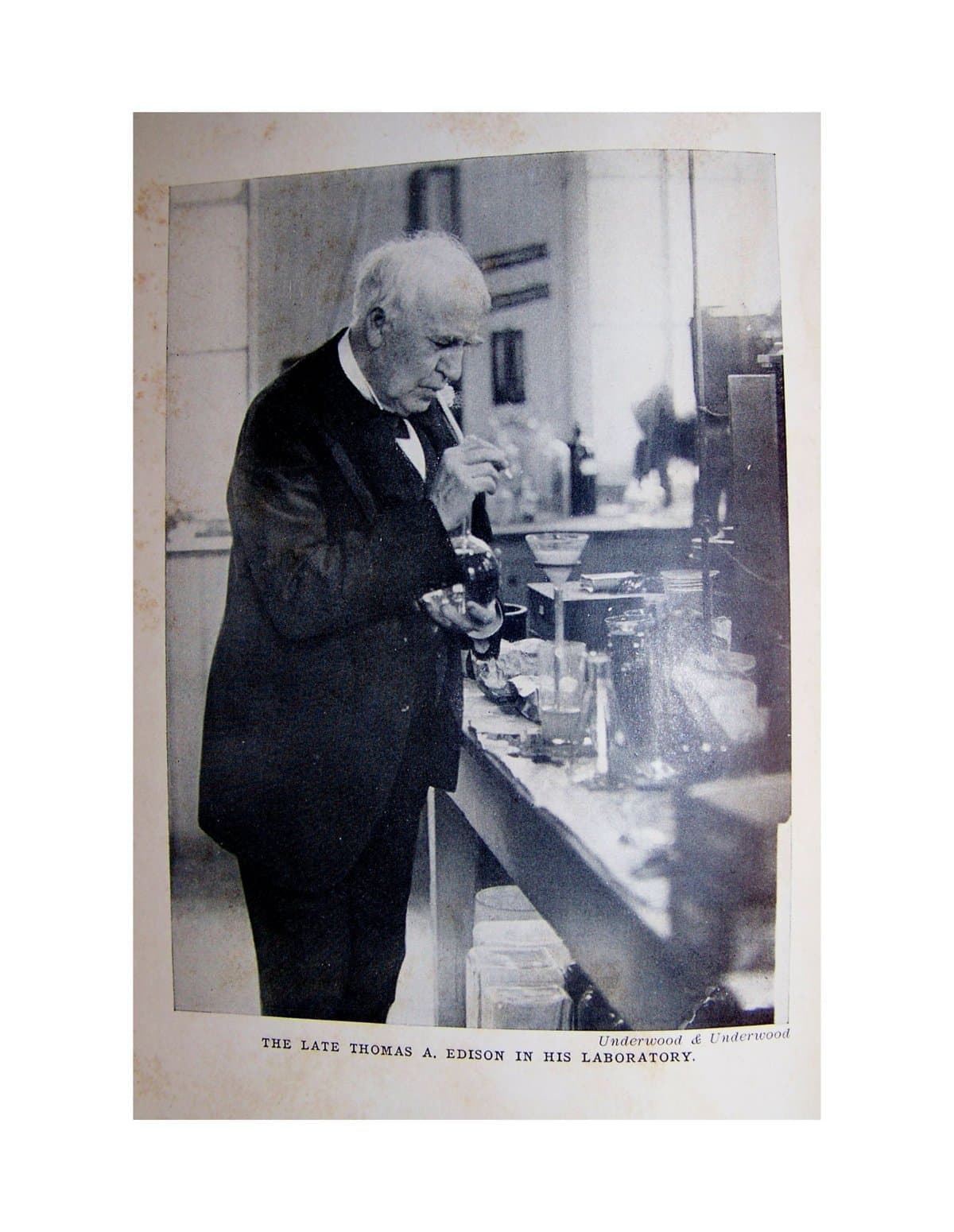 Thomas A. Edison in his laboratory